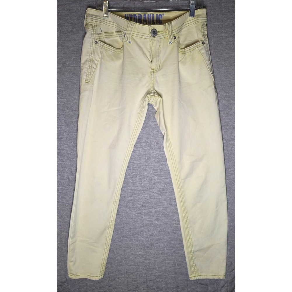 615 Hydraulic Pale Yellow Skinny Jeans Womens Size 13/14 Stretch Denim Pants